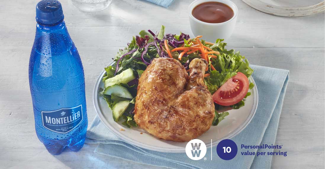 quarter chicken dark meat with salad